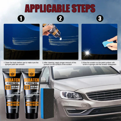 Clearvex™ Car Scratch Remover Wax Kit 120ml – Paint Repair & Shine Restorer